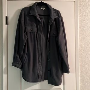 La Miel womens shacket, size Large, slate blue color, well loved